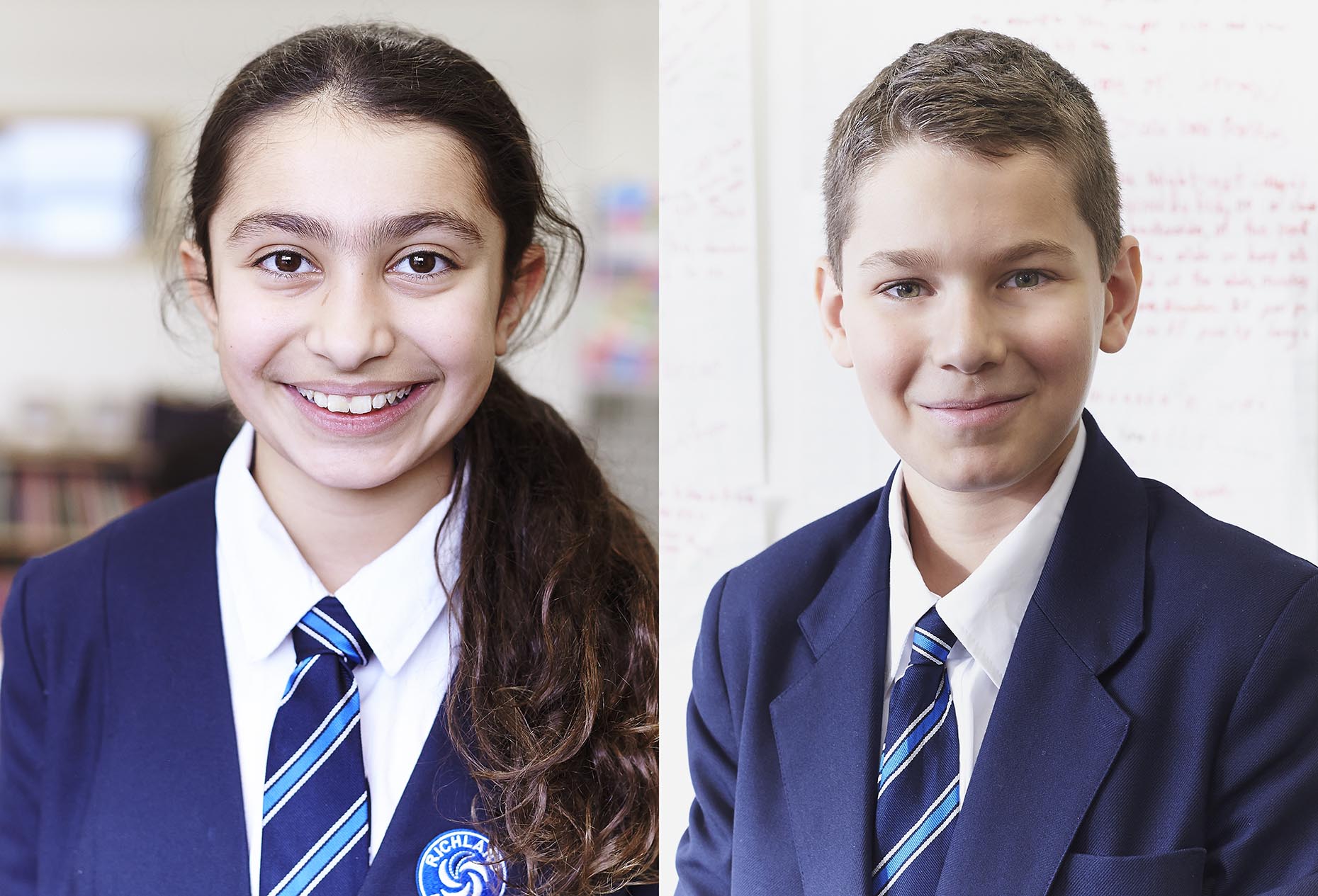 Portraits of smiling students